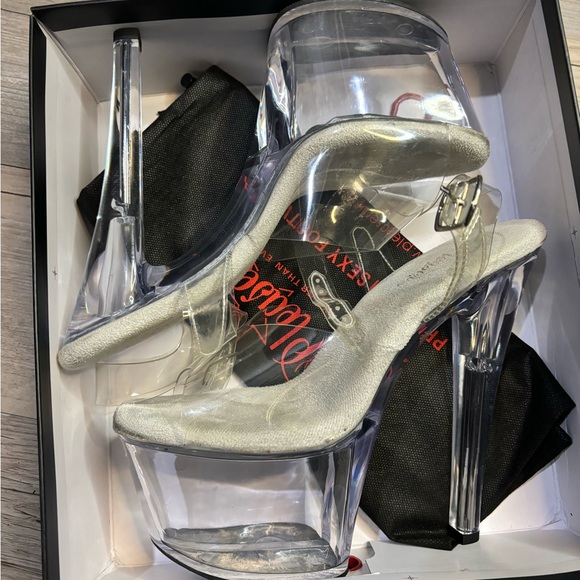 Pleaser SKY308 clear 7” sandal - Picture 3 of 4